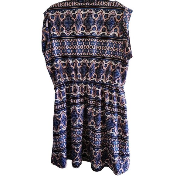 Speed Control New York Elastic Waist Midi Dress Pockets Button Upper Size 3X - Picture 2 of 9